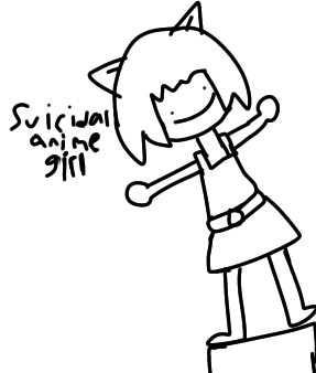 Suicidal anime girl Blank Meme Template