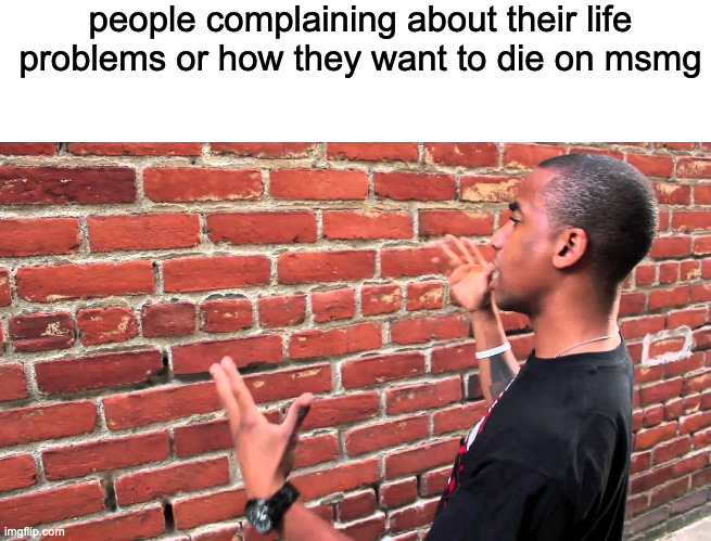 what do you expect us to do we're teenagers on the internet | people complaining about their life problems or how they want to die on msmg | image tagged in blank white template,talking to wall | made w/ Imgflip meme maker