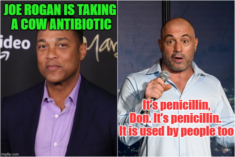 This is CNN |  JOE ROGAN IS TAKING 
A COW ANTIBIOTIC; It's penicillin, Don. It's penicillin. 
It is used by people too | image tagged in rogan lemons,one does not simply do drugs,cnn fake news | made w/ Imgflip meme maker