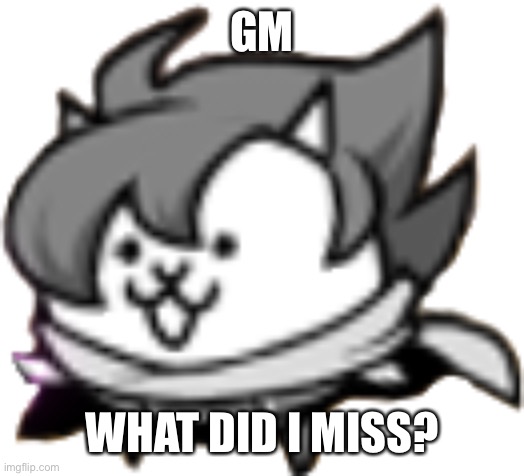 Psychocat | GM; WHAT DID I MISS? | image tagged in psychocat | made w/ Imgflip meme maker