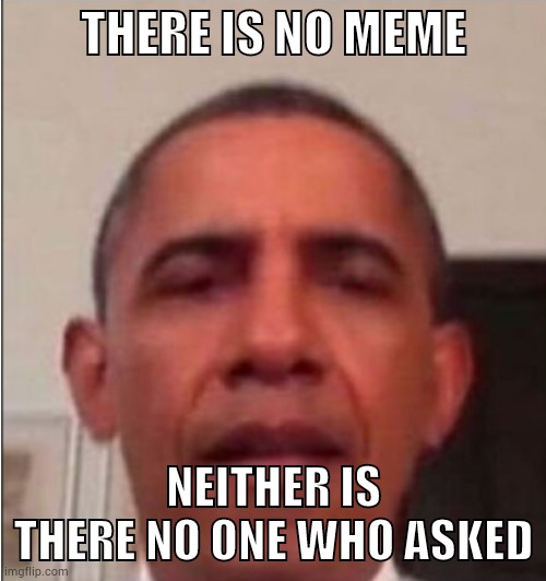 There is no meme template | THERE IS NO MEME; NEITHER IS THERE NO ONE WHO ASKED | image tagged in there is no meme template | made w/ Imgflip meme maker