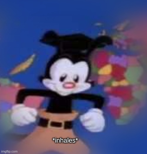 YAKKO | *inhales* | image tagged in yakko | made w/ Imgflip meme maker