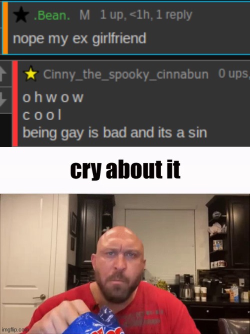 image tagged in cry about it | made w/ Imgflip meme maker