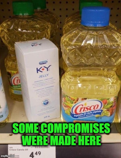 SOME COMPROMISES WERE MADE HERE | image tagged in oil | made w/ Imgflip meme maker