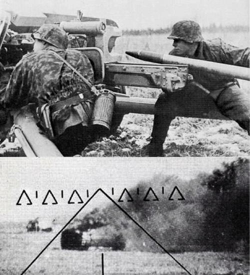 WW2 German gun aimed at tank Blank Meme Template