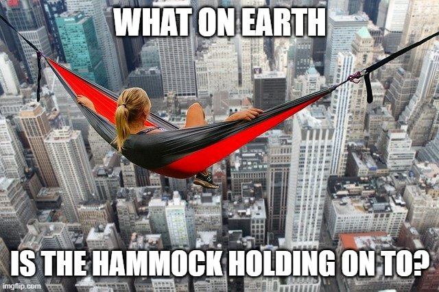 WHAT ON EARTH; IS THE HAMMOCK HOLDING ON TO? | made w/ Imgflip meme maker