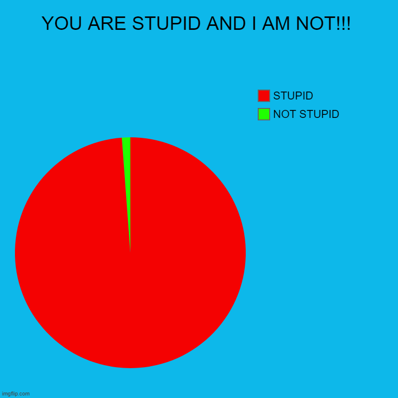 YOU ARE STUPID AND I AM NOT!!! | NOT STUPID, STUPID | image tagged in charts,pie charts | made w/ Imgflip chart maker
