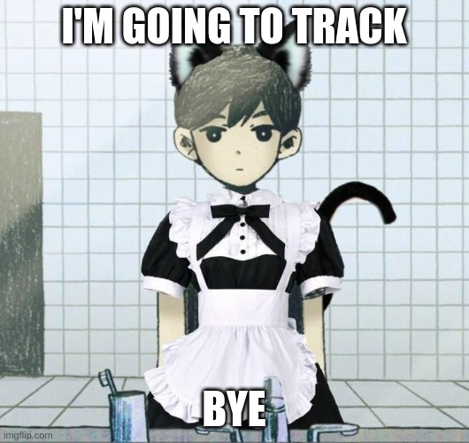 Sunny in a maid dress | I'M GOING TO TRACK; BYE | image tagged in sunny in a maid dress | made w/ Imgflip meme maker