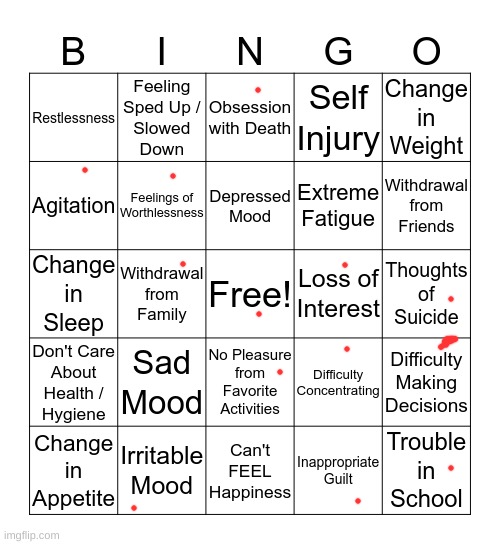 depression bingo 1 | image tagged in depression bingo 1,memes,funny,fun,funny memes,imgflip | made w/ Imgflip meme maker