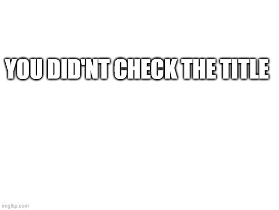 too late | YOU DID'NT CHECK THE TITLE | image tagged in blank white template | made w/ Imgflip meme maker