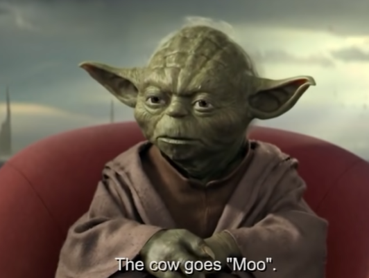 The cow goes "Moo" Blank Meme Template