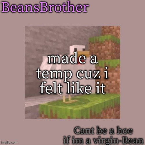 ye | made a temp cuz i felt like it | image tagged in beansbrother temp | made w/ Imgflip meme maker