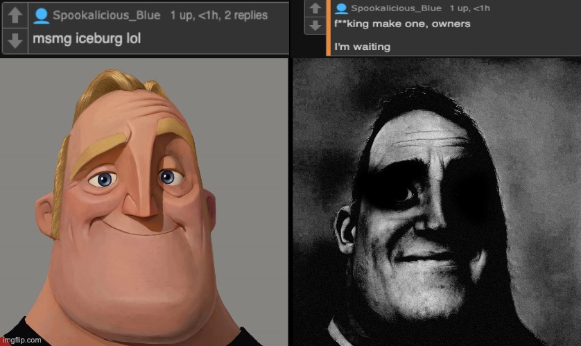 Mr Incredible VS dark Mr Incredible | image tagged in mr incredible vs dark mr incredible | made w/ Imgflip meme maker