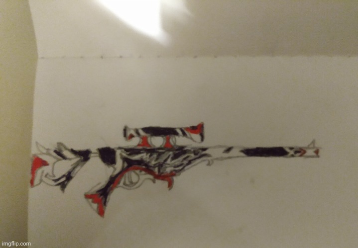 a gun drawing | image tagged in fun,guns,drawings,sniper rifle | made w/ Imgflip meme maker