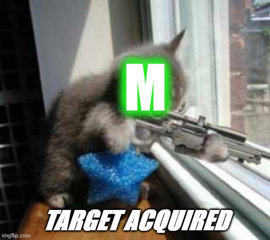 CatSniper | M TARGET ACQUIRED | image tagged in catsniper | made w/ Imgflip meme maker