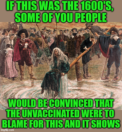 IF THIS WAS THE 1600'S, 
SOME OF YOU PEOPLE; WOULD BE CONVINCED THAT THE UNVACCINATED WERE TO 
BLAME FOR THIS AND IT SHOWS | image tagged in conservatives | made w/ Imgflip meme maker