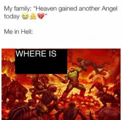 High Quality Me in hell Blank Meme Template