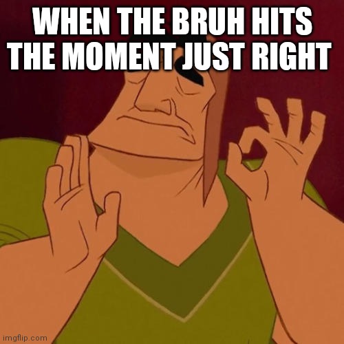 When X just right | WHEN THE BRUH HITS THE MOMENT JUST RIGHT | image tagged in when x just right | made w/ Imgflip meme maker