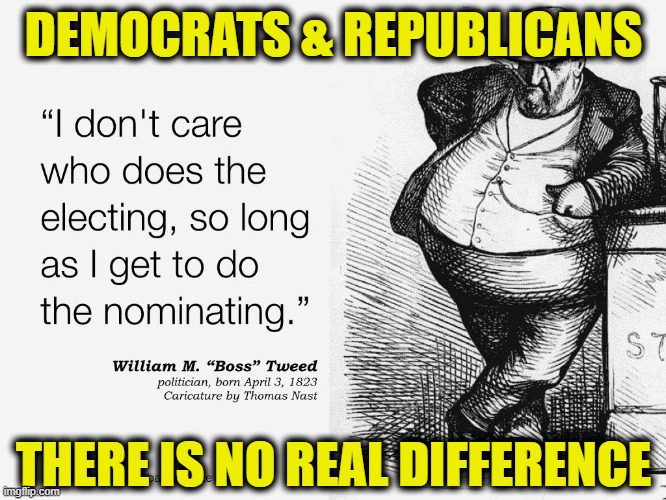 What is the difference? | DEMOCRATS & REPUBLICANS; THERE IS NO REAL DIFFERENCE | made w/ Imgflip meme maker