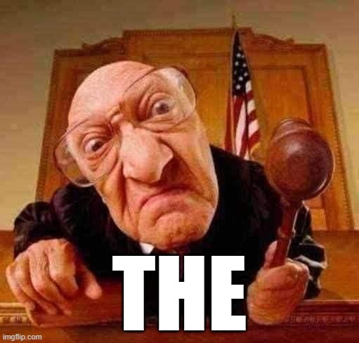 Mean Judge | THE | image tagged in mean judge | made w/ Imgflip meme maker