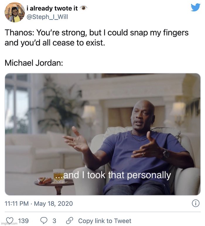 And I took that personally… | image tagged in memes,funny,and i took that personally,michael jordan,lol,lmao | made w/ Imgflip meme maker