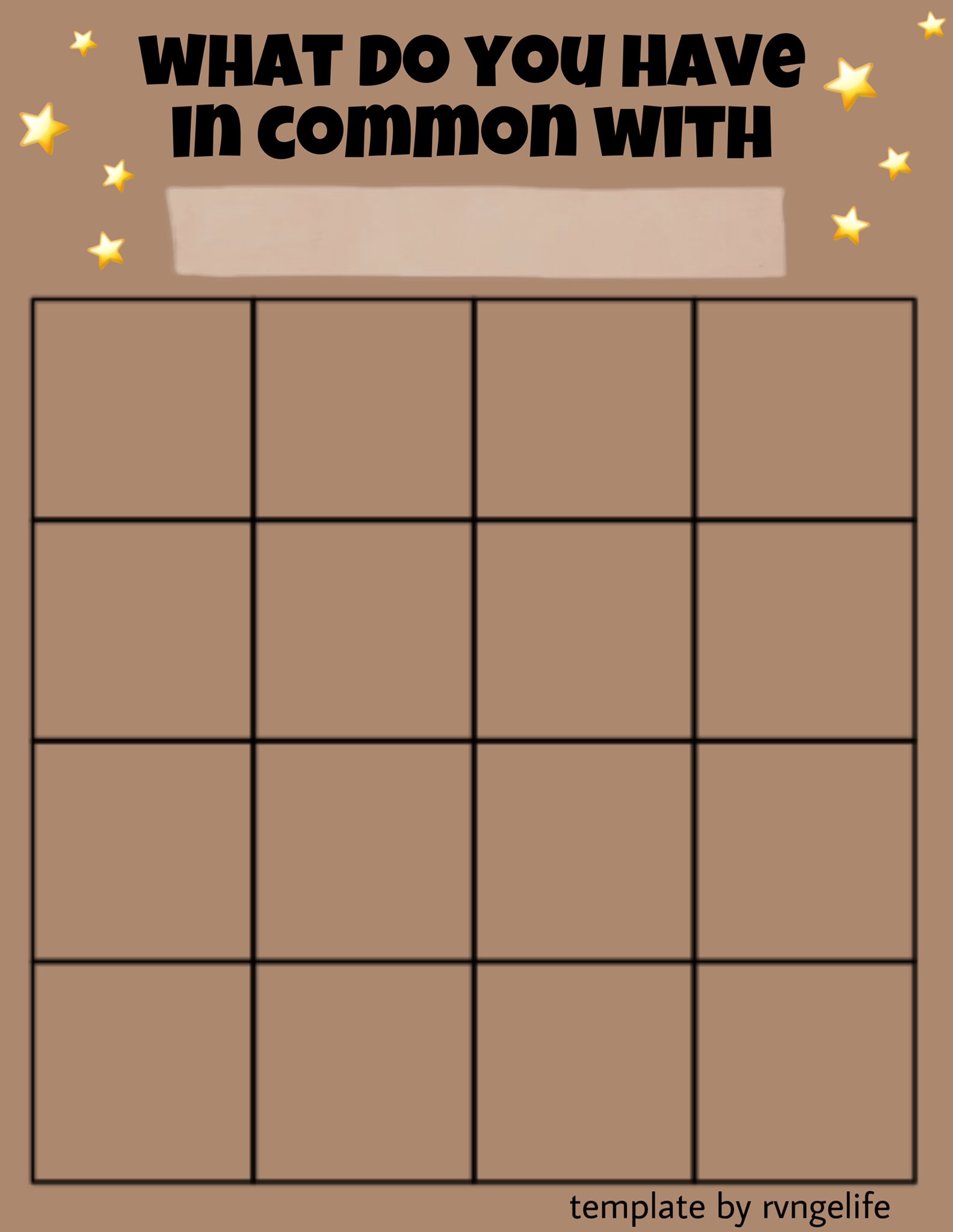 what do you have common with bingo card Blank Meme Template