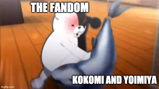 kokomi can't crit | THE FANDOM; KOKOMI AND YOIMIYA | image tagged in genshin impact | made w/ Imgflip meme maker