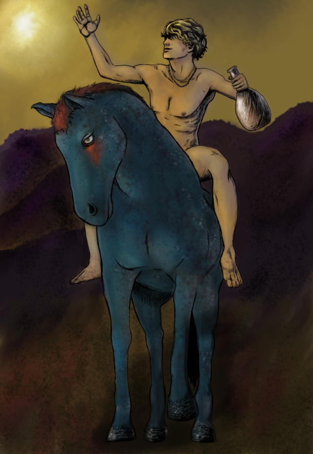 High Quality Drunk Horseback Riding Naked Cowboy Blank Meme Template
