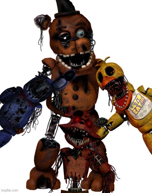 image tagged in william afton,freddy fazbear,chica,bonnie,foxy | made w/ Imgflip meme maker