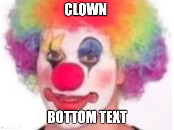CLOWN; BOTTOM TEXT | made w/ Imgflip meme maker