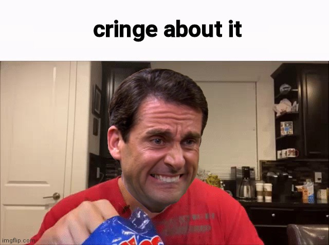 Credit to TheLargePig | cringe about it | image tagged in cry about it | made w/ Imgflip meme maker