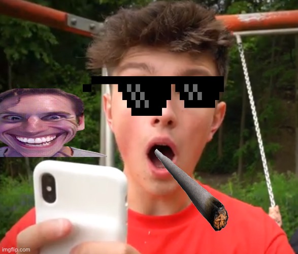 morgz smokin da weed | image tagged in morgz is an idiot | made w/ Imgflip meme maker