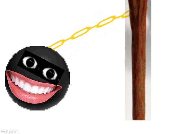Just a normal chain chomp. | image tagged in blank white template,hi | made w/ Imgflip meme maker