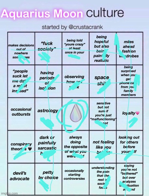 Yes(again)♒ | image tagged in aquarius bingo | made w/ Imgflip meme maker