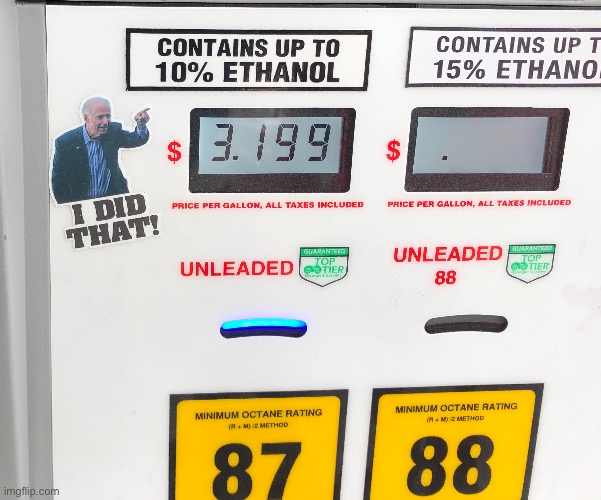 A gas pump I stopped at (no, I didn’t put the sticker there) | made w/ Imgflip meme maker