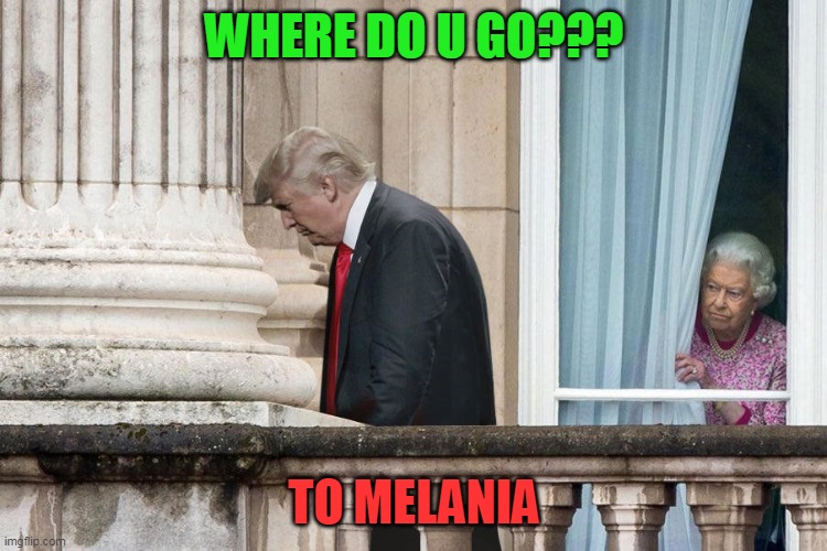 PLOT TWIST | WHERE DO U GO??? TO MELANIA | image tagged in donald trump,star wars,queen elizabeth | made w/ Imgflip meme maker