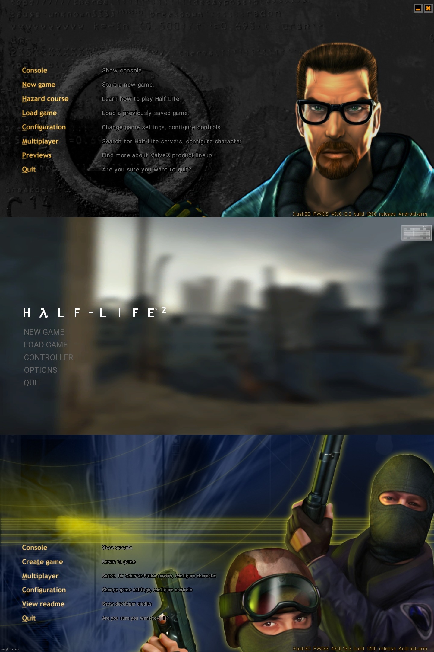 the 3 games made by valve on my phone | made w/ Imgflip meme maker