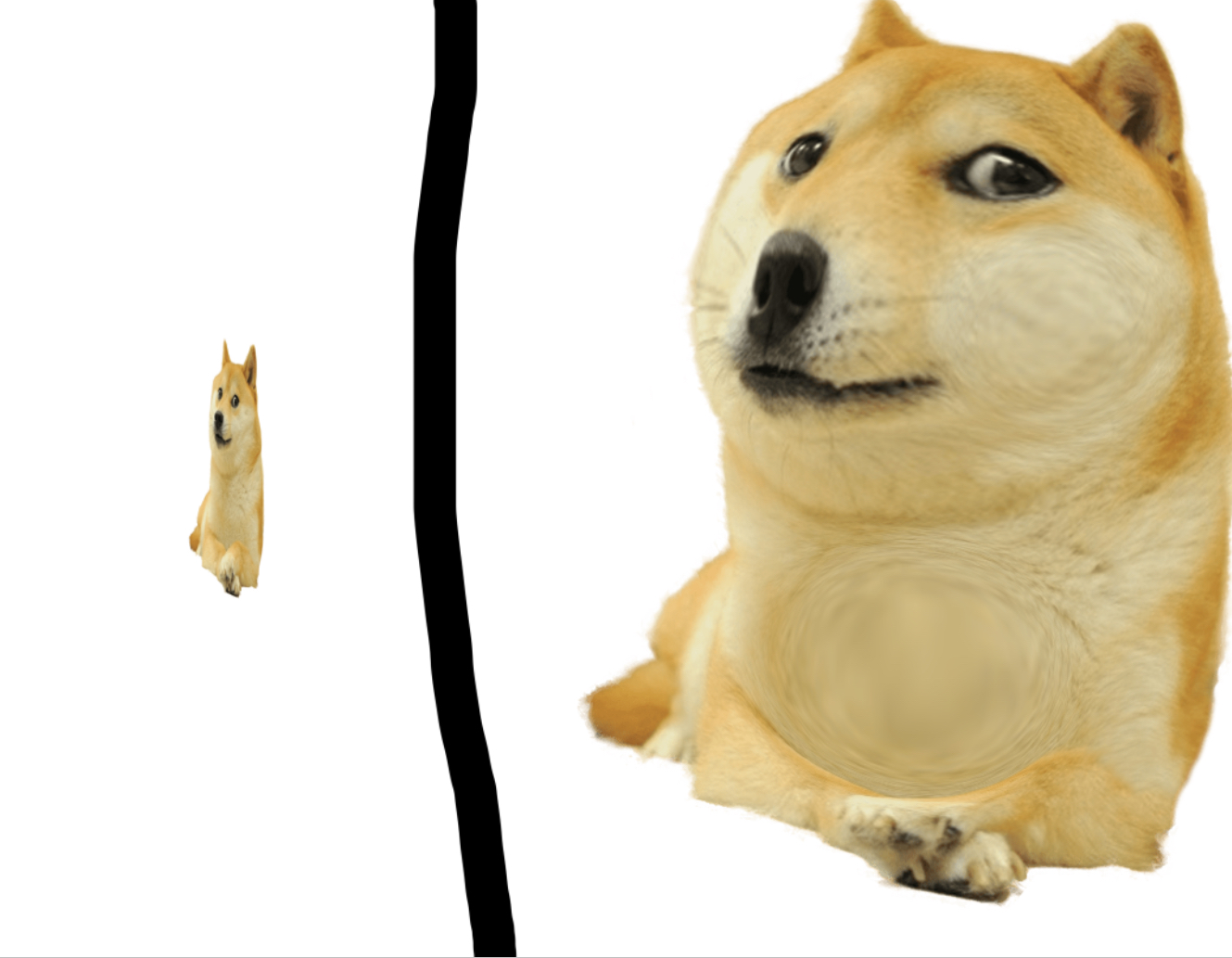 High Quality Small doge fat doge Blank Meme Template