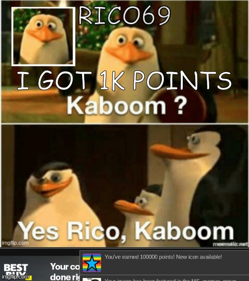 also a best buy ad | I GOT 1K POINTS | image tagged in rico69 announcement template | made w/ Imgflip meme maker