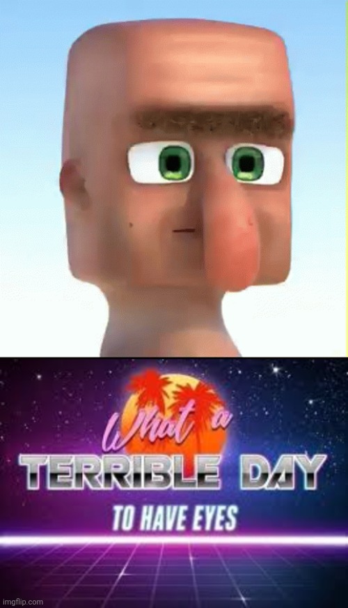 Realistic villager | image tagged in what a terrible day to have eyes,realistic villager | made w/ Imgflip meme maker