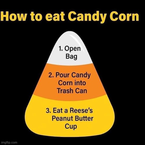 I like candy corn, but this is just good ? | image tagged in candy corn,reese's | made w/ Imgflip meme maker