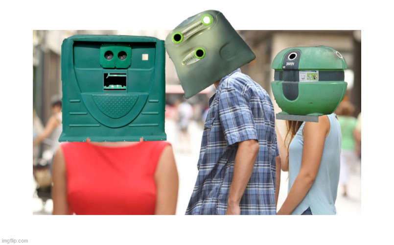 Bin looking at another bin | image tagged in man looking at other woman | made w/ Imgflip meme maker