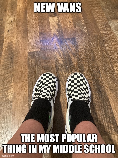 NEW VANS; THE MOST POPULAR THING IN MY MIDDLE SCHOOL | made w/ Imgflip meme maker