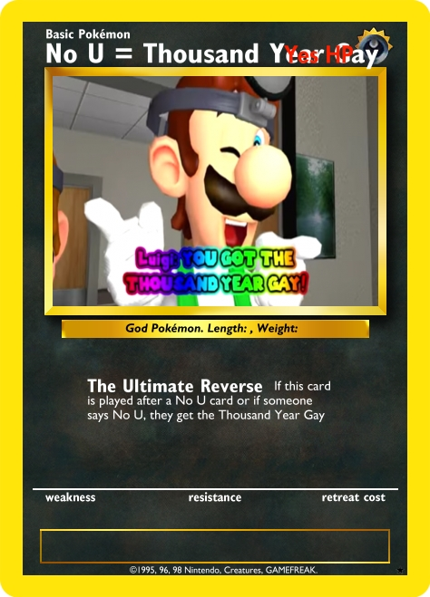 High Quality No U = Thousand Year Gay card Blank Meme Template