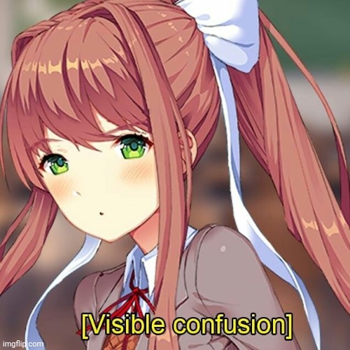 Monika Visible Confusion | image tagged in monika visible confusion | made w/ Imgflip meme maker