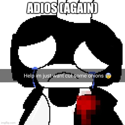 I'll probably be back in like 5 minutes tho .-. | ADIOS (AGAIN) | image tagged in onion | made w/ Imgflip meme maker