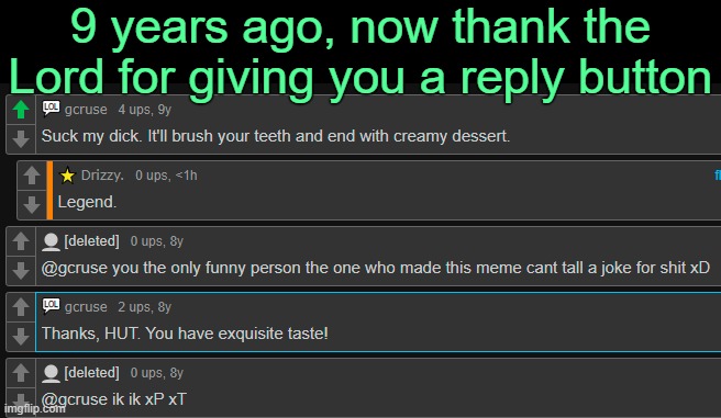 . | 9 years ago, now thank the Lord for giving you a reply button | made w/ Imgflip meme maker