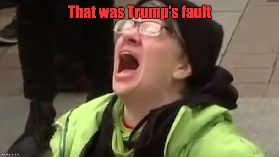 Screaming Liberal  | That was Trump’s fault | image tagged in screaming liberal | made w/ Imgflip meme maker