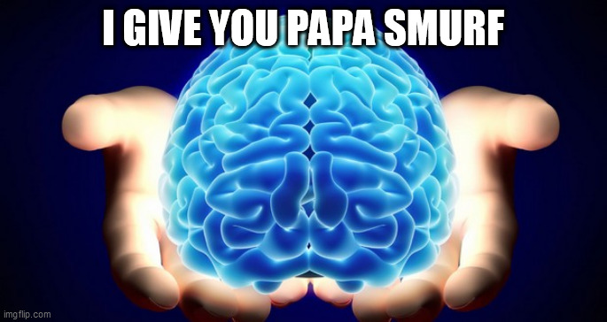 SMURF | I GIVE YOU PAPA SMURF | image tagged in smurf | made w/ Imgflip meme maker