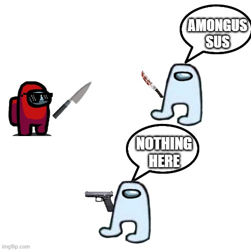 Amongus | AMONGUS SUS; NOTHING
HERE | image tagged in amongus | made w/ Imgflip meme maker